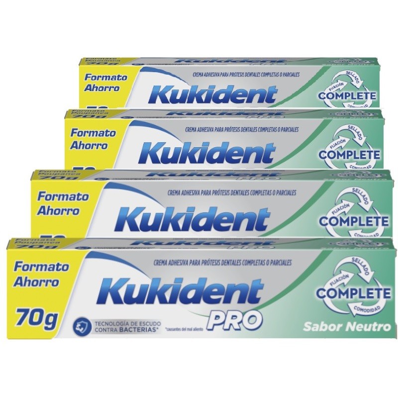 KUKIDENT Pro Complete Sabor Neutro Cuádruplo 4x70 g KUKIDENT Pro Complete Sabor Neutro Cuádruplo 4x70 g
