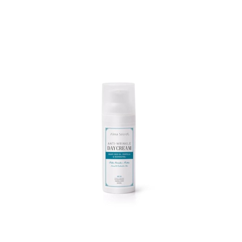 Alma Secret Crema Giorno Antirughe Uva, Centella e Resveratrolo SPF 20 50 ml 【OFFERTA ONLINE】 Alma Secret Crema Giorno Antirughe Uva, Centella e Resveratrolo SPF 20 50 ml 【OFFERTA ONLINE】