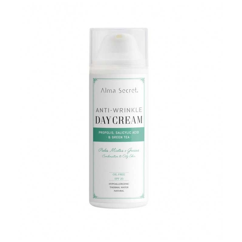 Alma Secret Anti-Falten Tagescreme - Ölfrei mit Propolis & Grüntee LSF 20 50 ml
