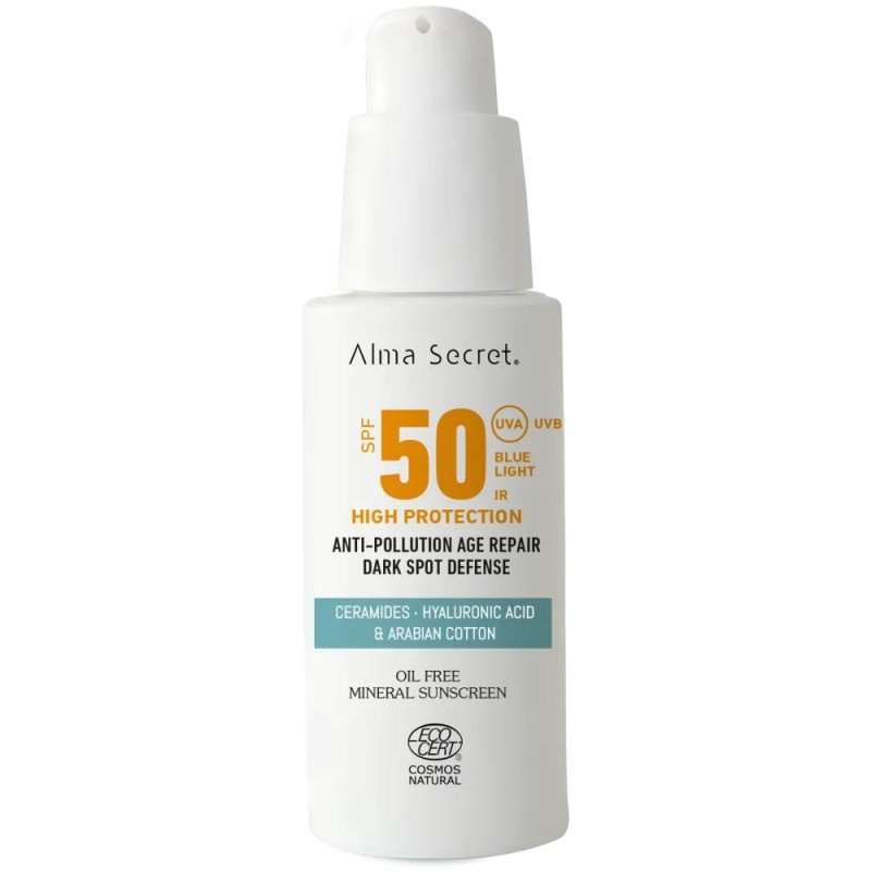 Alma Secret Solar Facial Natural SPF 50 con Ceramidi 50 ml 【OFFERTA】