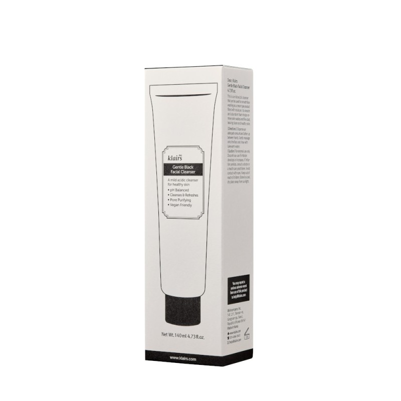 Nettoyant visage doux noir Klairs 140 ml Nettoyant visage doux noir Klairs 140 ml
