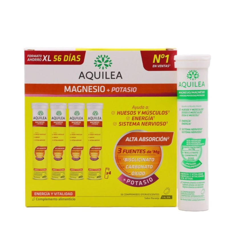 Aquilea Magnesium + Potassium 56 Effervescent Tablets Aquilea Magnesium + Potassium 56 Effervescent Tablets