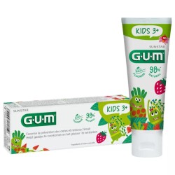 Gum Kids 3+ Duplo Gel Creme Dental Morango 2x50 ml