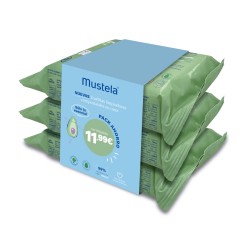 MUSTELA Avocado Bio Reinigungstücher Pack 3x60 (180 Stück) SPARPACK