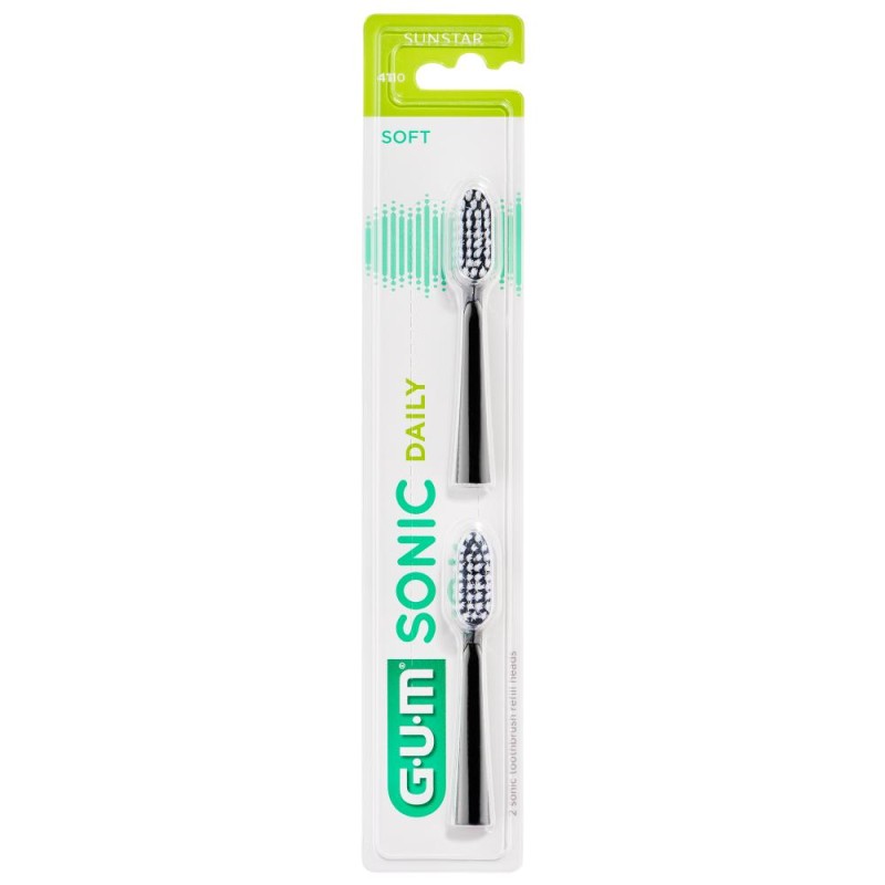 Gum Sonic Daily Replacement Brush Heads Black 2 Gum Sonic Daily Replacement Brush Heads Black 2