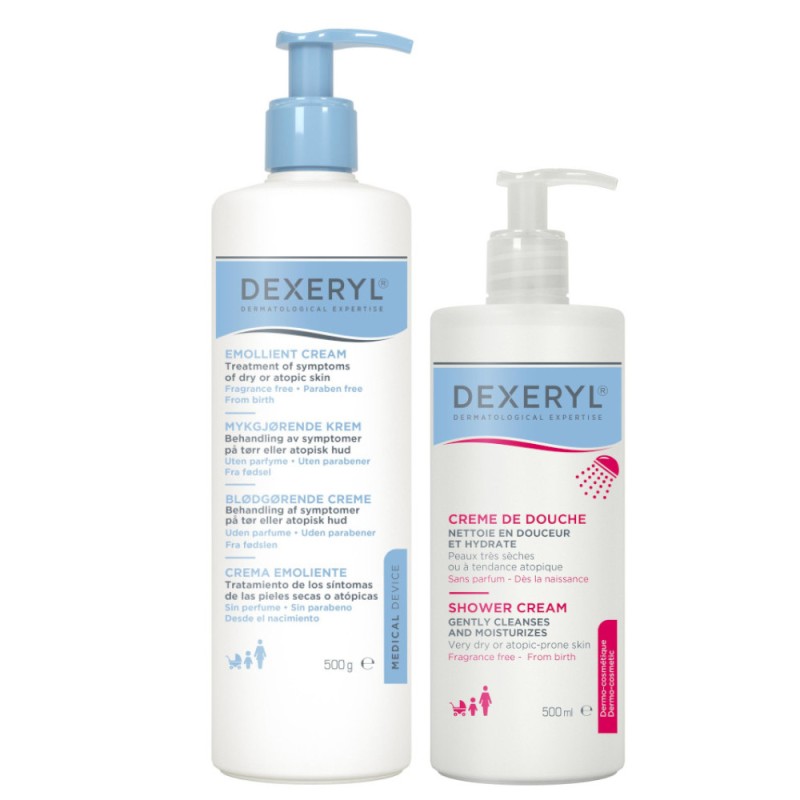DEXERYL Crema Doccia Detergente 500 ml + Crema Emolliente 500 ml DEXERYL Crema Doccia Detergente 500 ml + Crema Emolliente 500 ml