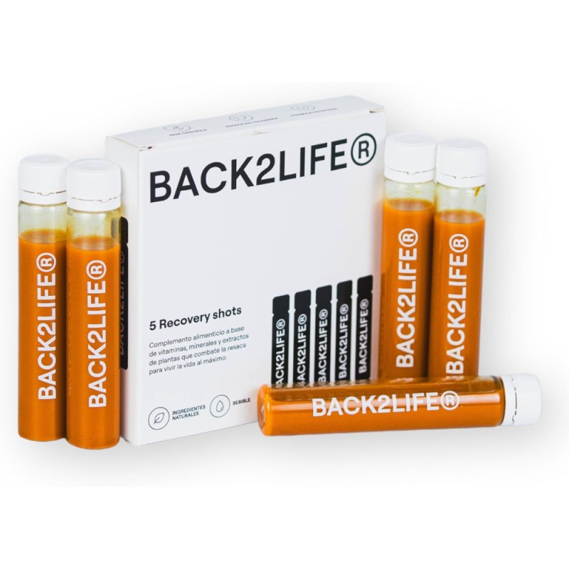 Back2Life Multivitamínico Anti Resaca 25mlx5 unidades Back2Life Multivitamínico Anti Resaca 25mlx5 unidades