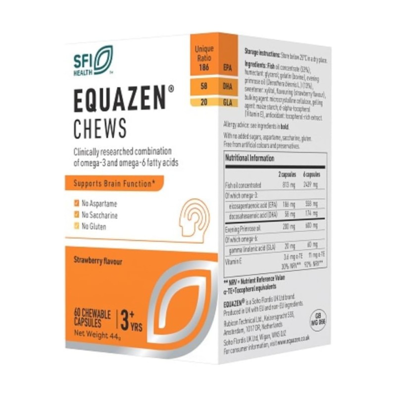 VITAE Equazen Chews 60 Capsule Masticabili Gusto Fragola VITAE Equazen Chews 60 Capsule Masticabili Gusto Fragola