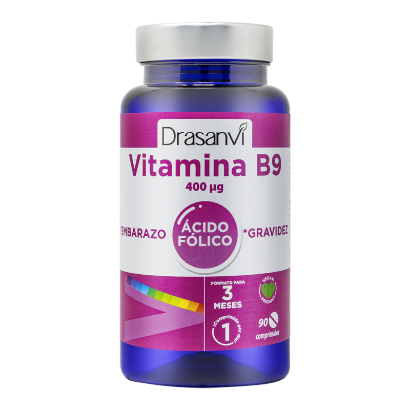Drasanvi Vitamine B9 400 gr Acide folique 90 comprimés Drasanvi Vitamine B9 400 gr Acide folique 90 comprimés