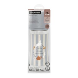 SUAVINEX Wonderland Bottle +6m Silicone SX Pro Fisiológico 360ml Listras Azuis