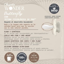 SUAVINEX SX Pro Chupeta Silicone Wonder Butterfly Flores Azuis 0-6 Meses