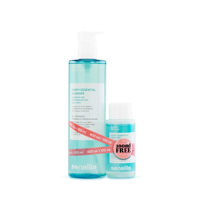 Nettoyant essentiel Sensilis Purify 400 ml + 100 ml en voyage Nettoyant essentiel Sensilis Purify 400 ml + 100 ml en voyage