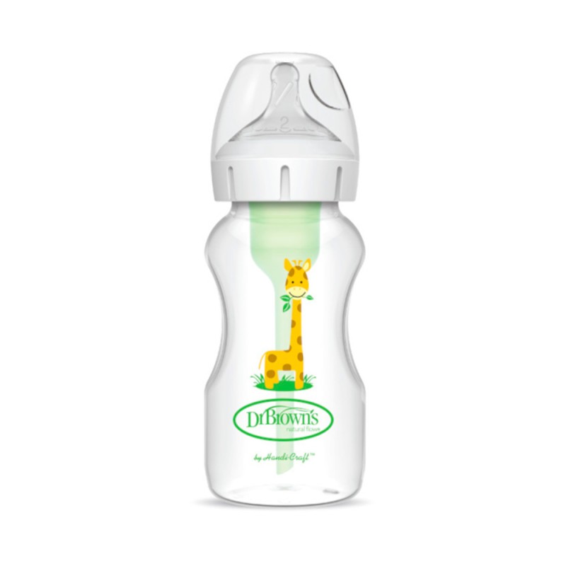 Biberon Dr. BROWN'S OPTIONS+ 270 ml à large goulot et débit naturel, blanc