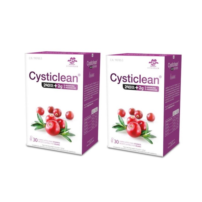 CYSTICLEAN 240 mg PAC + D-Mannose 2 g Duplo 2x30 Envelopes CYSTICLEAN 240 mg PAC + D-Mannose 2 g Duplo 2x30 Envelopes