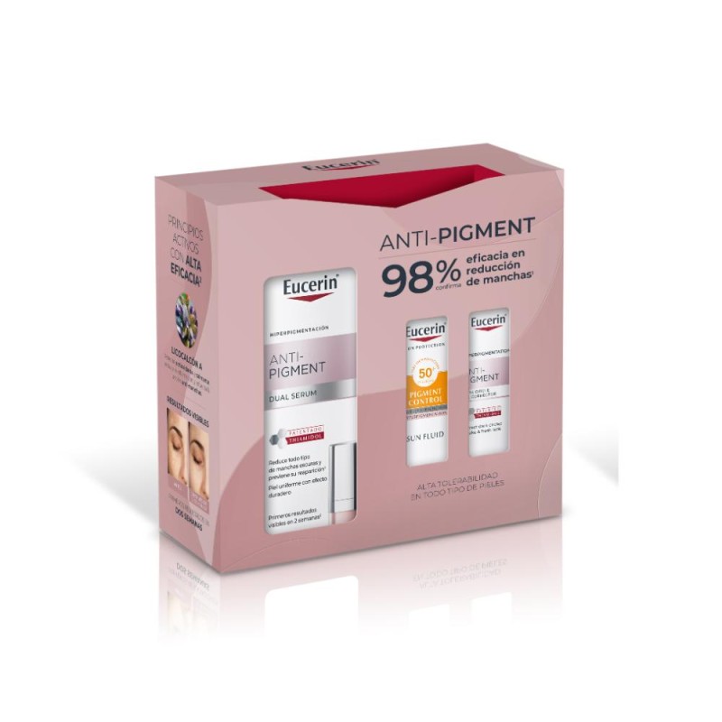 Eucerin Pack Anti-Pigment Dual Serum 30ml + Mini Sun Face Pigment Control 7ml + Lápiz Corrector Facial Anti-manchas 5ml