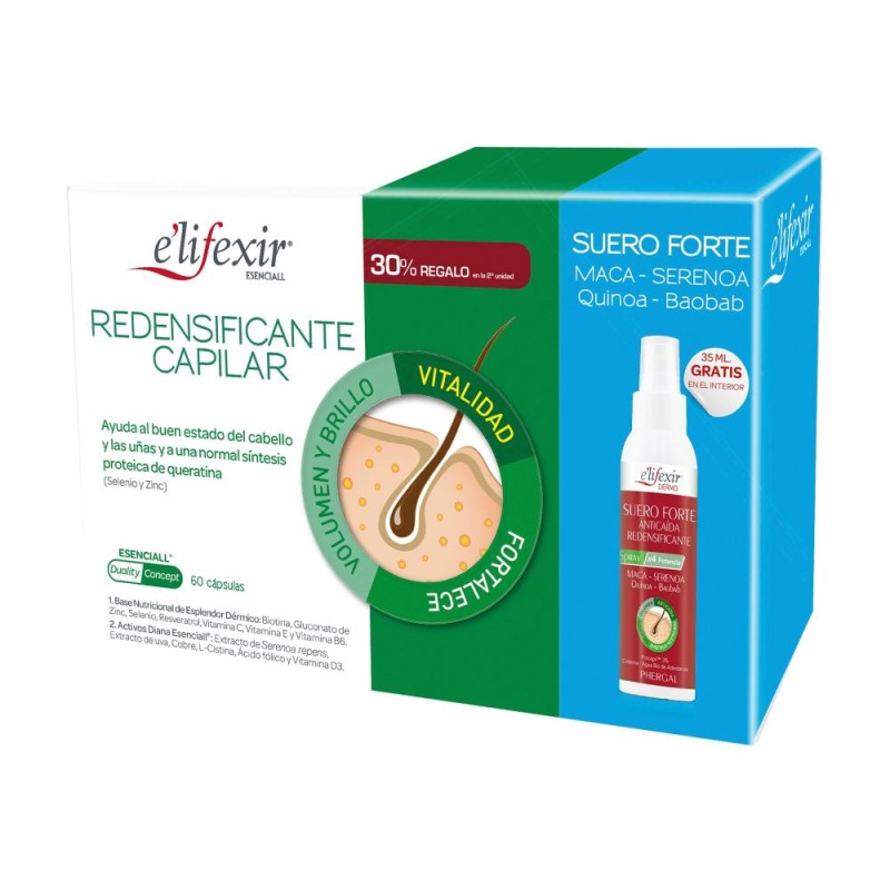 Pack ELIFEXIR Esenciall Redensifiant Cheveux 60 Gélules + Sérum Anti-Chute 35 ml [PACK OFFRE]