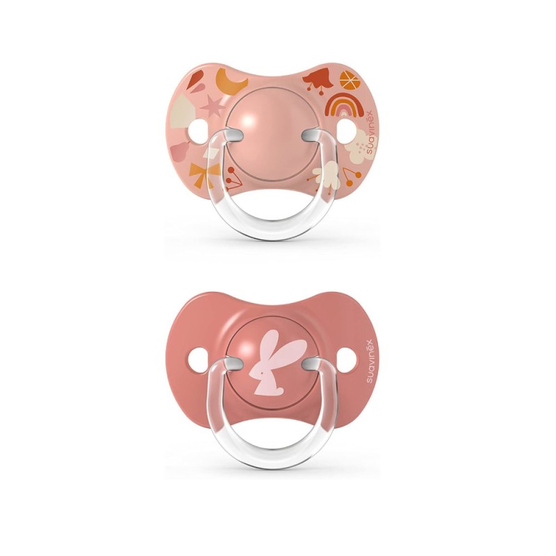 SUAVINEX SX Pro Pacifier Physiological Silicone Teat 0-6 Months 2 Units (Rainbow and Pink Rabbit) SUAVINEX SX Pro Pacifier Physiological Silicone Teat 0-6 Months 2 Units (Rainbow and Pink Rabbit)