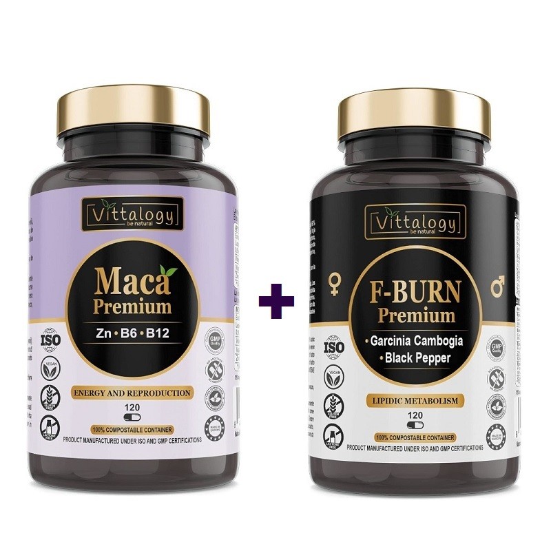 VTTALOGY Premium Maca + F-Burn Premium Fat Burner 120 + 120 capsules