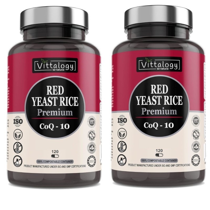 Vittalogy Levadura de Arroz Rojo Red Yeast Rice Premium 2x120 Cápsulas【PACK AHORRO】 Vittalogy Levadura de Arroz Rojo Red Yeast Rice Premium 2x120 Cápsulas【PACK AHORRO】