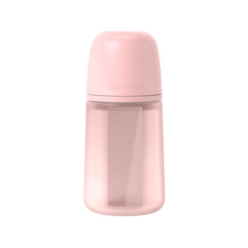 Biberon en silicone SUAVINEX SX Pro Débit moyen Rose 240 ml Biberon en silicone SUAVINEX SX Pro Débit moyen Rose 240 ml