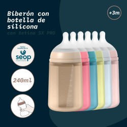 SUAVINEX Silicone Bottle Nipple SX Pro Medium Flow Light Blue 240 ml