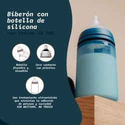 SUAVINEX Silicone Bottle Nipple SX Pro Medium Flow Light Blue 240 ml