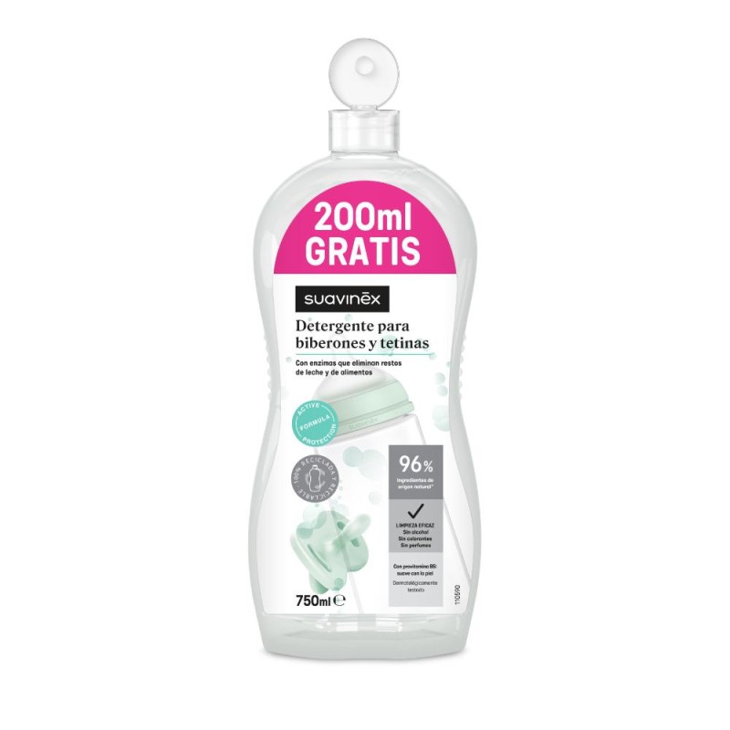 SUAVINEX Detergente Biberones y Tetinas 550 + 200 ml GRATIS