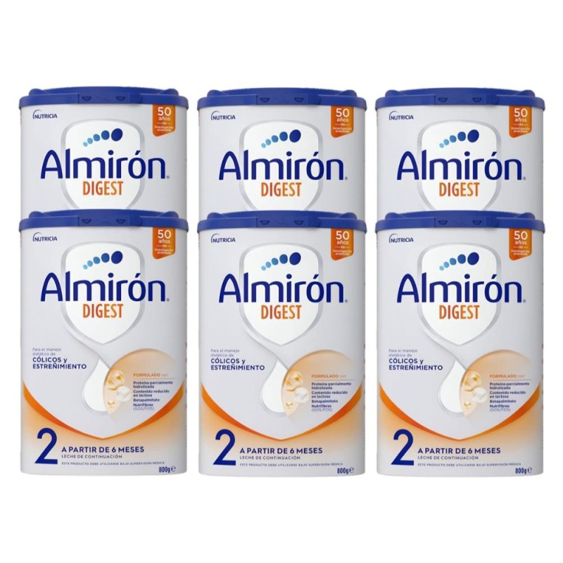 ALMIRÓN Digest 2 Follow-on Milk SAVINGS PACK 6x800gr ALMIRÓN Digest 2 Follow-on Milk SAVINGS PACK 6x800gr