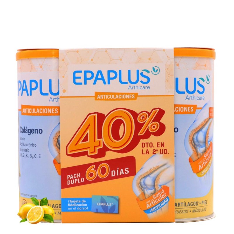 EPAPLUS Arthicare Collagen + Silicon + Hyaluronic Acid + Magnesium Instant Lemon DUPLO 2x330gr EPAPLUS Arthicare Collagen + Silicon + Hyaluronic Acid + Magnesium Instant Lemon DUPLO 2x330gr