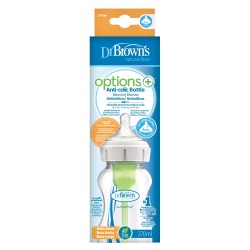Dr. BROWN'S Baby Bottle OPTIONS Plus 270ML Wide Mouth Natural Flow White