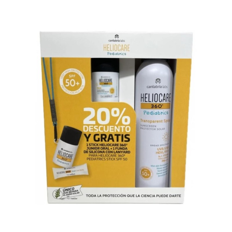 Heliocare 360 Pack Pediatrics Transparent Spray 200 ml + Stick 25 g Heliocare 360 Pack Pediatrics Transparent Spray 200 ml + Stick 25 g