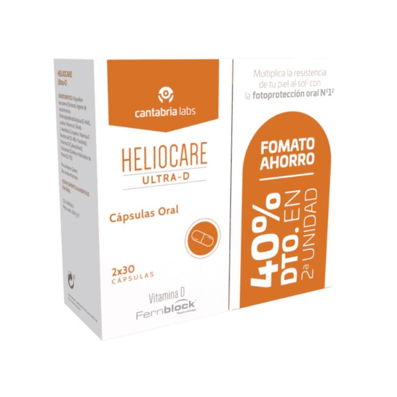 HELIOCARE Ultra-D Cápsulas Protección Solar Oral Duplo 2x30 Cápsulas HELIOCARE Ultra-D Cápsulas Protección Solar Oral Duplo 2x30 Cápsulas