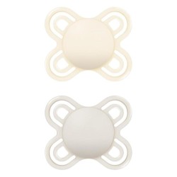 Lot de 2 sucettes en silicone MAM Perfect Start 0-2 mois (blanches)