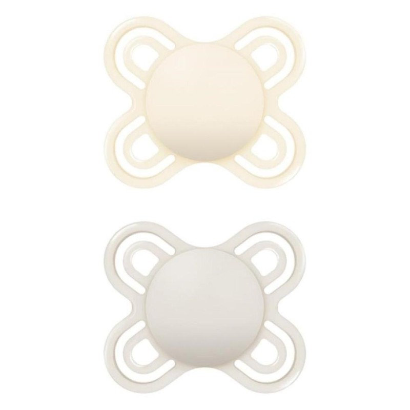 MAM Perfect Start Silicone Pacifier 0-2 Months 2-Pack (White)