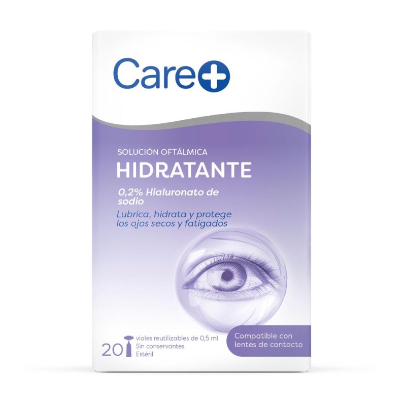CARE+ Solution Ophtalmique Hydratante 0,2% Acide Hyaluronique 20x0,5ml