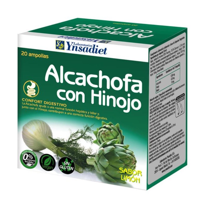 Ynsadiet Alcachofra + Funcho 20 Ampolas
