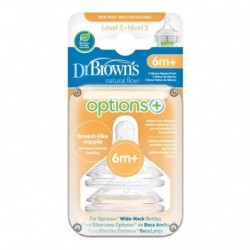 DR. BROWN'S Options Plus Tétine Bouche Large niveau 3 +6 Mois 2 Unités