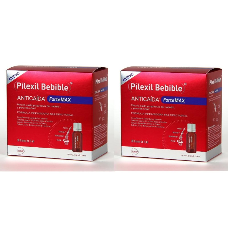 Pilexil Bebible Anticaída Forte Max Frascos Duplo 2x30x15 ml Pilexil Bebible Anticaída Forte Max Frascos Duplo 2x30x15 ml