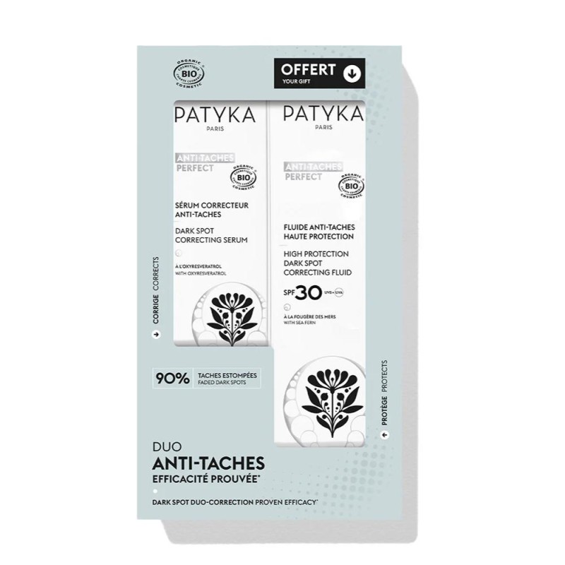 Patyka Pack Sérum Corrector Antimanchas 30 ml + Fluido Antimanchas Alta Protección SPF30 40 ml Patyka Pack Sérum Corrector Antimanchas 30 ml + Fluido Antimanchas Alta Protección SPF30 40 ml