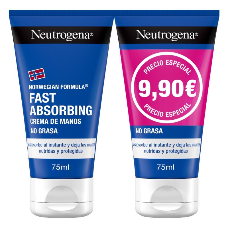 NEUTROGENA DUPLO Fast Absorption Hand Cream 2x75ml NEUTROGENA DUPLO Fast Absorption Hand Cream 2x75ml
