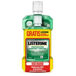 LISTERINE Bain de bouche Dents et Gencives Saveur Menthe 500 ml + 250 ml GRATUITS