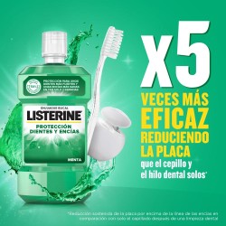 LISTERINE Bain de bouche Dents et Gencives Saveur Menthe 500 ml + 250 ml GRATUITS