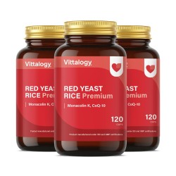 Vittalogy Red Yeast Rice Premium 3 x 120 Capsules 【VALUE PACK】