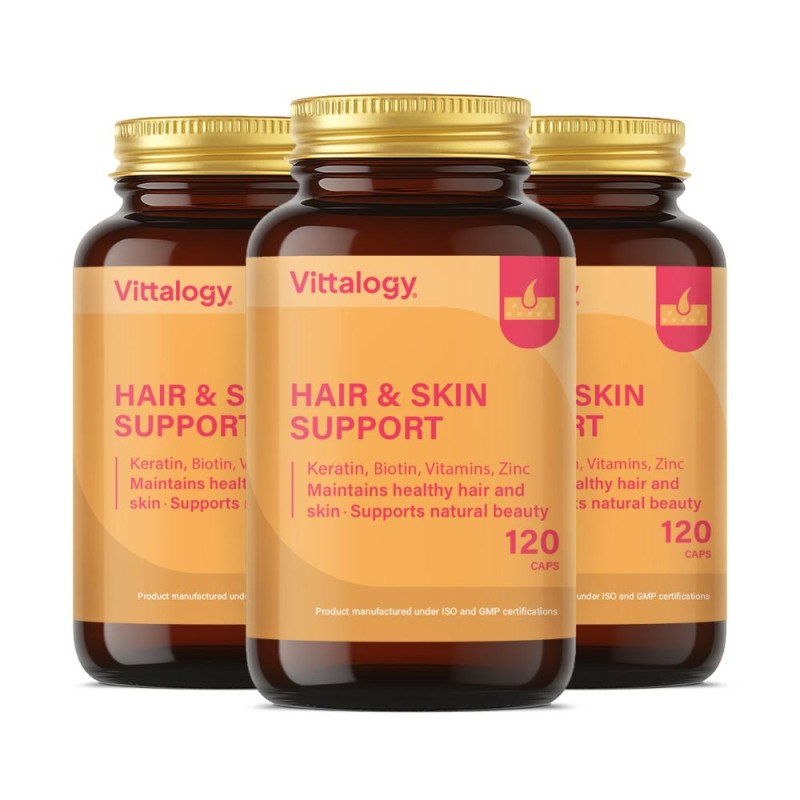 Vittalogy Hair & Skin Support 3x120 Cápsulas【PACK AHORRO】 Vittalogy Hair & Skin Support 3x120 Cápsulas【PACK AHORRO】