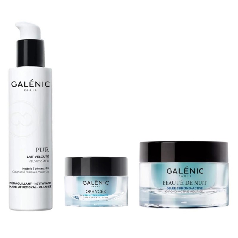 GALÉNIC Pack Contorno Ojos Alisante 15ml + Pur Leche Desmaquillante Suave 400ml + Beauté de Nuit Gel Crema Cronoactivo 50ml GALÉNIC Pack Contorno Ojos Alisante 15ml + Pur Leche Desmaquillante Suave 400ml + Beauté de Nuit Gel Crema Cronoactivo 50ml