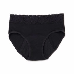 PLATANOMELÓN KIWITAS LACE Calzoncillos Menstruales Negro 1 ud