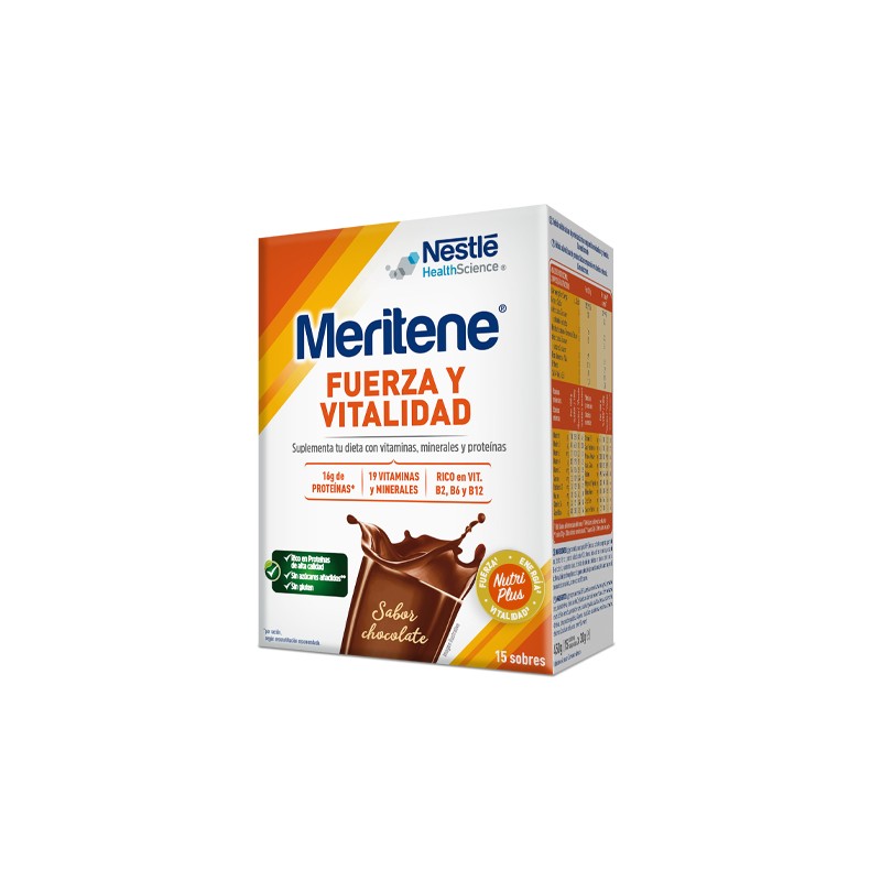 MERITENE FUERZA Y VITALIDAD SABOR CHOCOLATE 15 SOBRES: 19,90 €