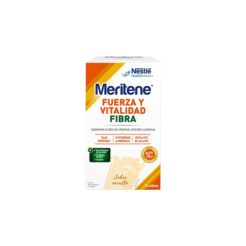 MERITENE Fiber Vanillegeschmack Shakes 14 Beutel