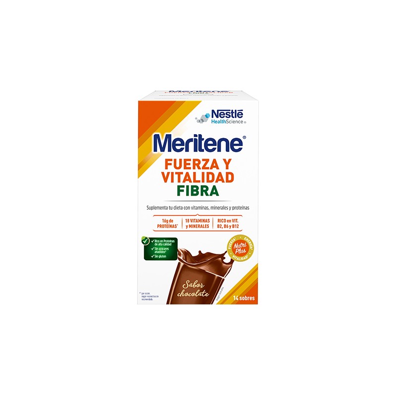 MERITENE Fiber Schokoladengeschmack, 14 Umschläge. MERITENE Fiber Schokoladengeschmack, 14 Umschläge.