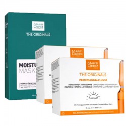 MARTIDERM Proteos Hydra Plus SP Ampullen 2x30 Einheiten + Feuchtigkeitsmaske x10
